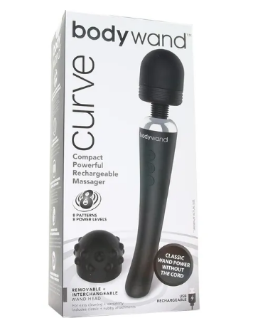 Curve Rechargeable Massage Wand in Black